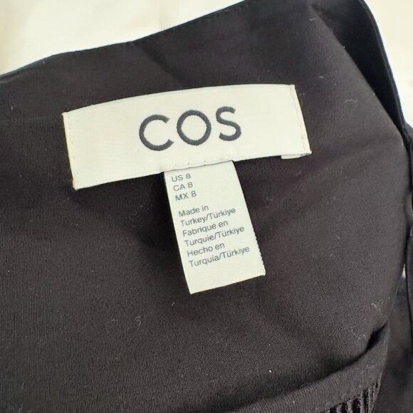 COS V-Neck Midi Slip Dress in BLACK - Size 8 - Picture 5 of 7